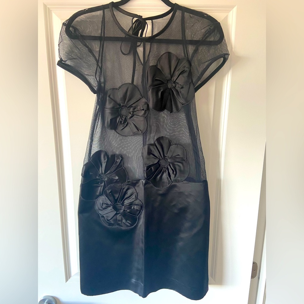 Sonia by Sonia Rykiel sheer, mod black dress.